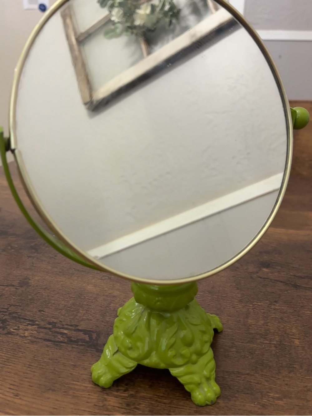 Vintage Tabletop Double Sided Pedestal Vanity Mirror